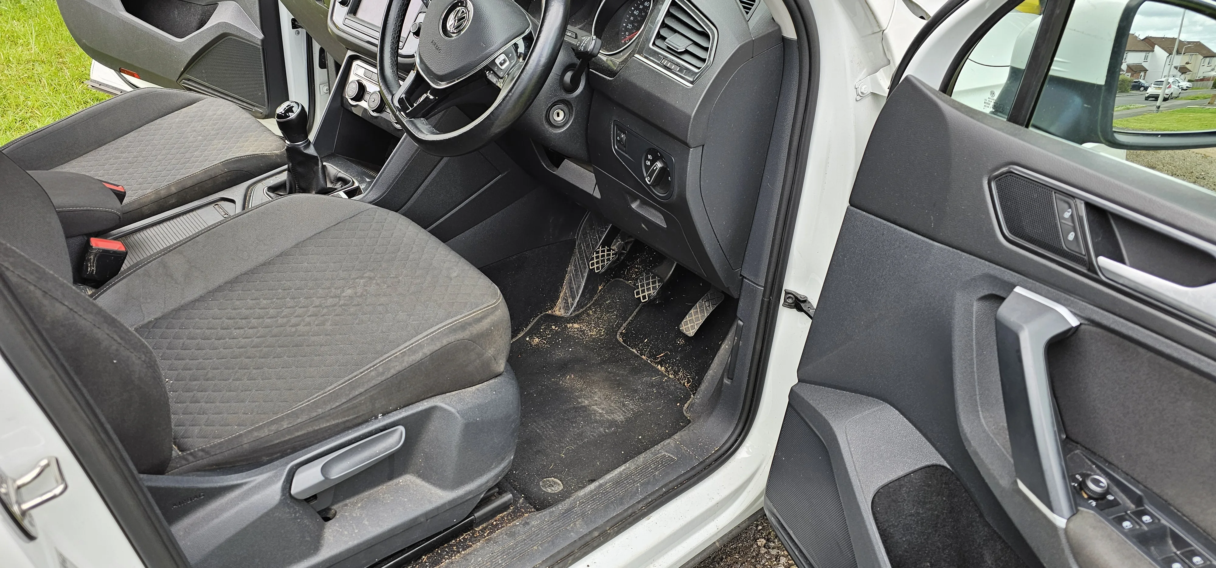 Interior detailing before in Plymouth